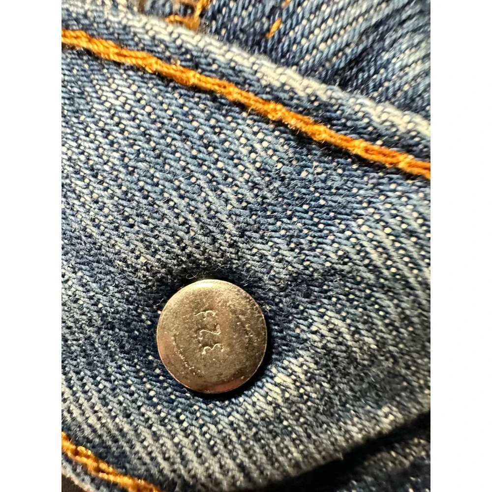 Vintage Levis 505 Orange Tab Jeans Medium Wash Blue Denim W33 L21 Modified Hem